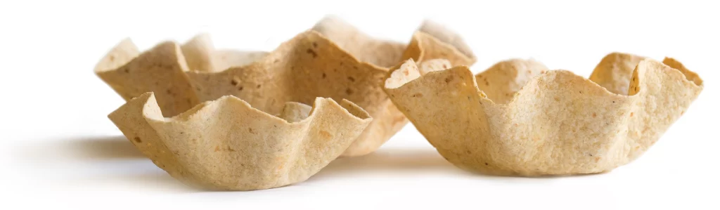 Edibowls Cracker Bowls for salads, entrees and more.